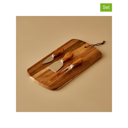 BELLA MAISON 4-częściowy zestaw w kolorze brązowym do sera ze sklepu Limango Polska w kategorii Misy i tace dekoracyjne - zdjęcie 184738167