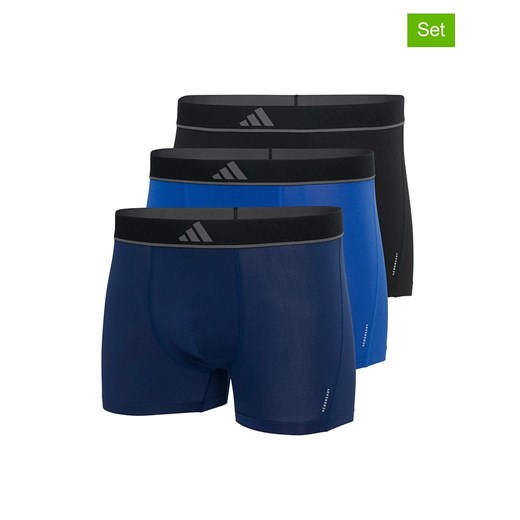 adidas Bokserki (3 pary) w kolorze granatowym, czarnym i niebieskim ze sklepu Limango Polska w kategorii Majtki męskie - zdjęcie 184738435