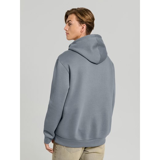 Sinsay - Bluza hoodie basic - niebieski Sinsay M Sinsay