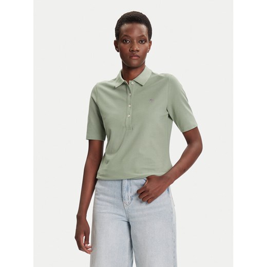 Gant Polo Shield 4202231 Zielony Slim Fit ze sklepu MODIVO w kategorii Bluzki damskie - zdjęcie 184738835
