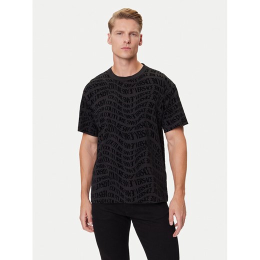 Versace Jeans Couture T-Shirt 79GAH6R0 JS511 Czarny Regular Fit ze sklepu MODIVO w kategorii T-shirty męskie - zdjęcie 184738848