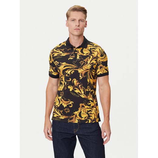 Versace Jeans Couture Polo 79GAG6S0 JS514 Czarny Regular Fit ze sklepu MODIVO w kategorii T-shirty męskie - zdjęcie 184738887