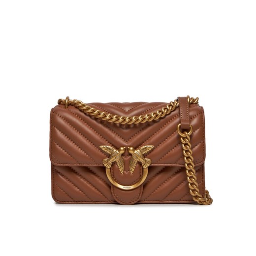 Pinko Torebka Love One Mini Dc PE 24 PLTT 100074 A0GK Brązowy ze sklepu MODIVO w kategorii Listonoszki - zdjęcie 184738895