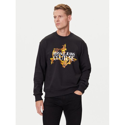 Versace Jeans Couture Bluza 79GAIE10 CF00E Czarny Regular Fit ze sklepu MODIVO w kategorii Bluzy męskie - zdjęcie 184738906