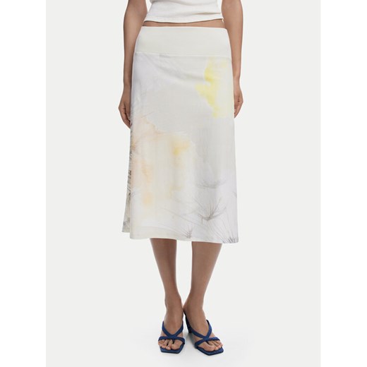 Desigual Spódnica midi Bruma 25WWFK08 Écru Regular Fit ze sklepu MODIVO w kategorii Spódnice - zdjęcie 184738909