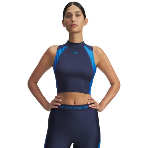 Damski top treningowy Under Armour UA HeatGear Rib Tank - granatowy ze sklepu Sportstylestory.com w kategorii Bluzki damskie - zdjęcie 184739519