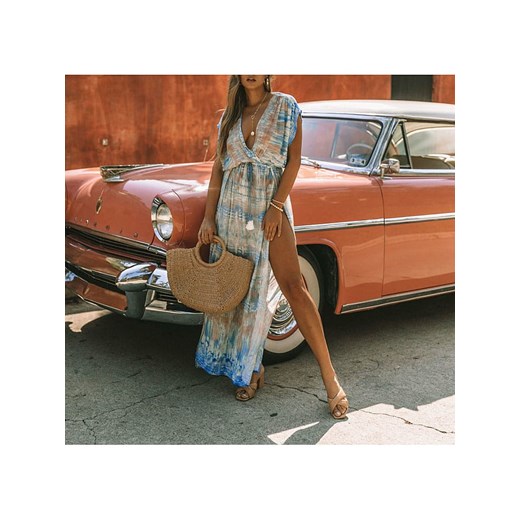 LA Angels Sukienka w kolorze beżowo-błękitnym La Angels M okazja Limango Polska