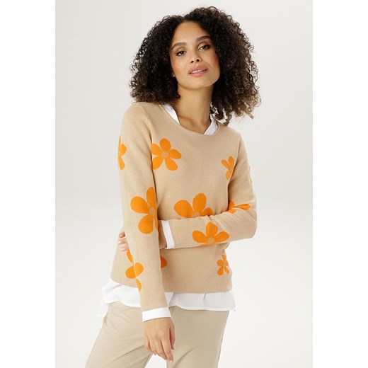 Aniston Sweter w kolorze beżowo-pomarańczowym ze sklepu Limango Polska w kategorii Swetry damskie - zdjęcie 184740019