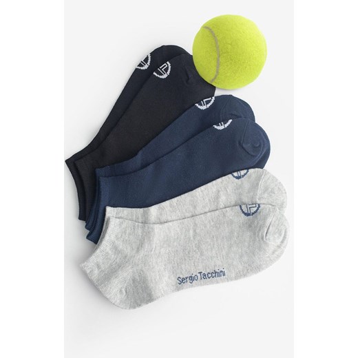 3-pack skarpetki stopki sportowe bawełniane 1007 Sergio Tacchini, Kolor czarno-szary, Rozmiar 35-38, Sergio Tacchini ze sklepu Intymna w kategorii Skarpetki damskie - zdjęcie 184742197