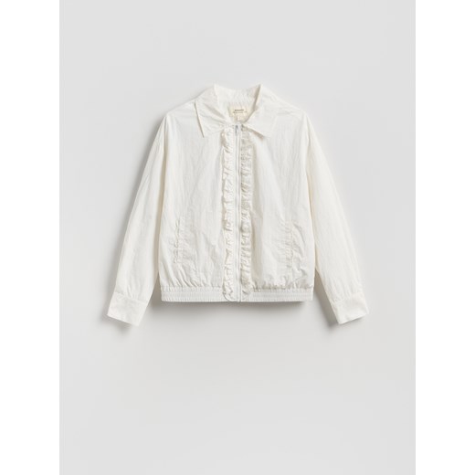 Reserved - Nylonowa kurtka bomber - biały ze sklepu Reserved w kategorii Kurtki damskie - zdjęcie 184742686