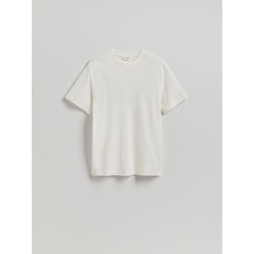 Reserved - Strukturalny t-shirt comfort fit - złamana biel Reserved XXL Reserved