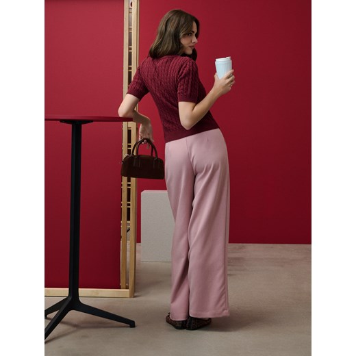 Sinsay - Kardigan z krótkim rękawem i ozdobnymi guzikami - czerwony Sinsay M Sinsay