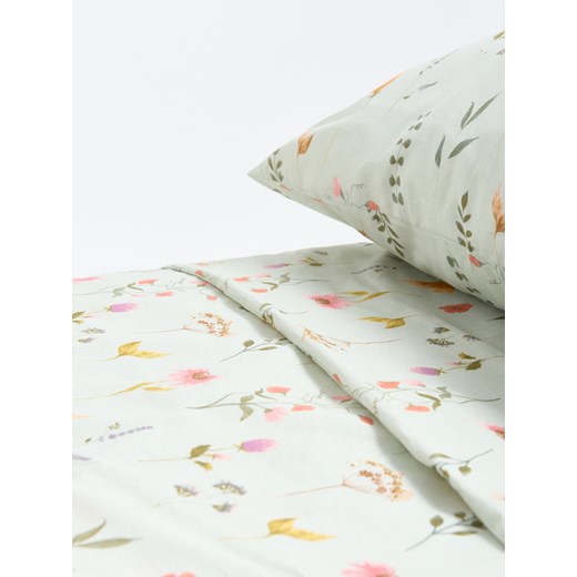 Sinsay - Komplet pościeli w kwiaty - zielony Sinsay One Size Sinsay