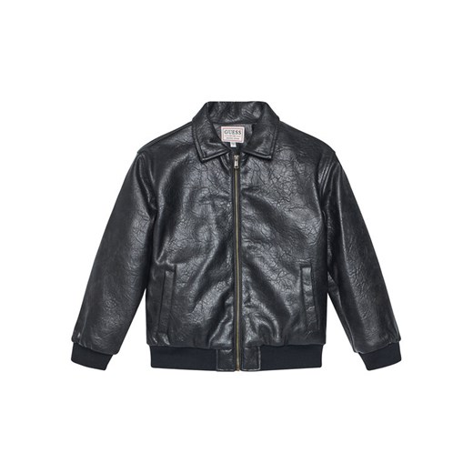 Guess Kurtka z imitacji skóry L5YL03 W0100 Czarny Regular Fit ze sklepu MODIVO w kategorii Kurtki chłopięce - zdjęcie 184744607
