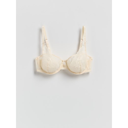 Reserved - Miękki biustonosz z fiszbinami - złamana biel Reserved 80B Reserved