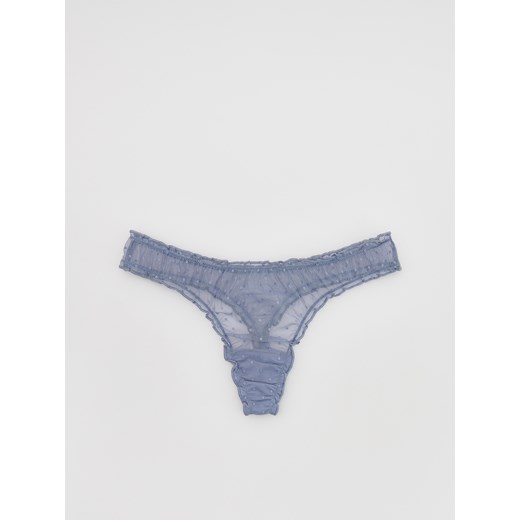 Reserved - Siateczkowe majtki typu stringi - niebieski Reserved XL Reserved