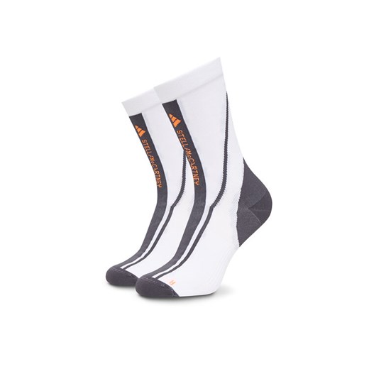 Skarpety wysokie damskie adidas by Stella McCartney IW1610 Biały ze sklepu eobuwie.pl w kategorii Skarpetki damskie - zdjęcie 184749098