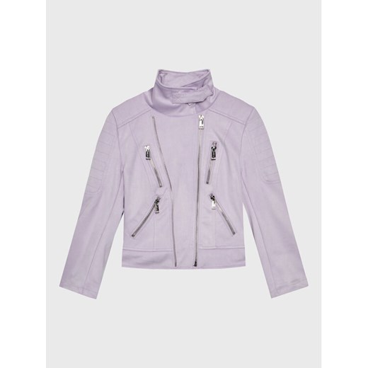 Guess Kurtka z imitacji skóry J1BL30 WE0L0 Fioletowy Regular Fit ze sklepu MODIVO w kategorii Kurtki dziewczęce - zdjęcie 184749446