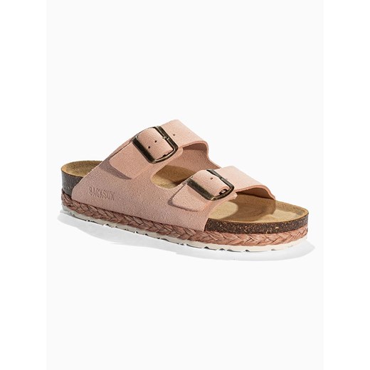 BACKSUN Skórzane klapki &quot;Vada&quot; w kolorze jasnoróżowym 39 promocyjna cena Limango Polska
