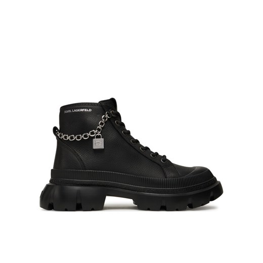 Trapery KARL LAGERFELD Trekka Max Lock KL43542 Czarny ze sklepu eobuwie.pl w kategorii Workery damskie - zdjęcie 184750357