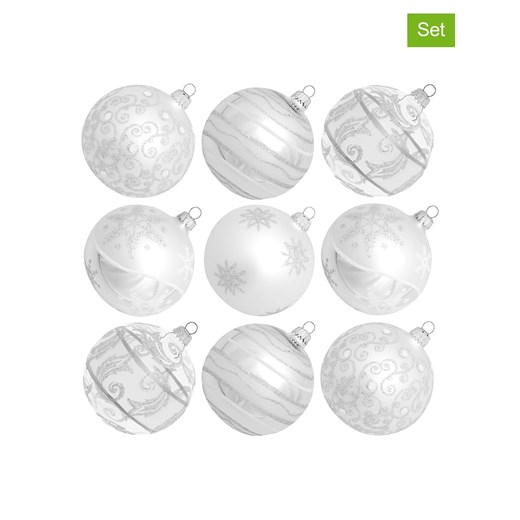 Krebs Glas Lauscha Bombki (9 szt.) w kolorze srebrnym ze sklepu Limango Polska w kategorii Dekoracje bożonarodzeniowe - zdjęcie 184751285
