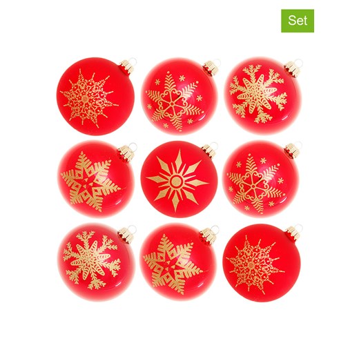 Krebs Glas Lauscha Bombki (9 szt.) w kolorze czerwonym - Ø 8 cm ze sklepu Limango Polska w kategorii Dekoracje bożonarodzeniowe - zdjęcie 184751287