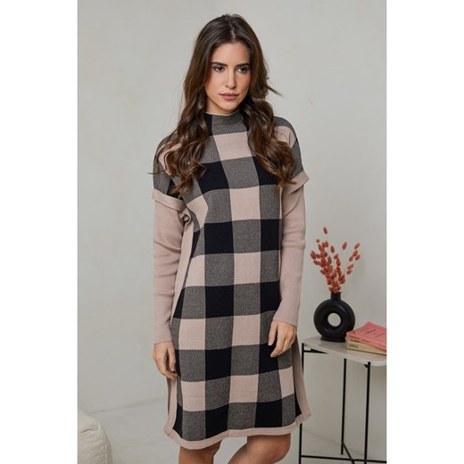 Soft Cashmere Sukienka dzianinowa w kolorze czarno-beżowym Soft Cashmere 34/36 wyprzedaż Limango Polska