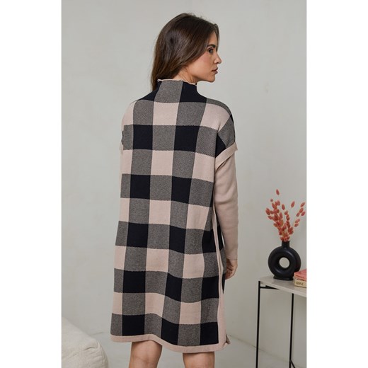 Soft Cashmere Sukienka dzianinowa w kolorze czarno-beżowym Soft Cashmere 34/36 okazyjna cena Limango Polska