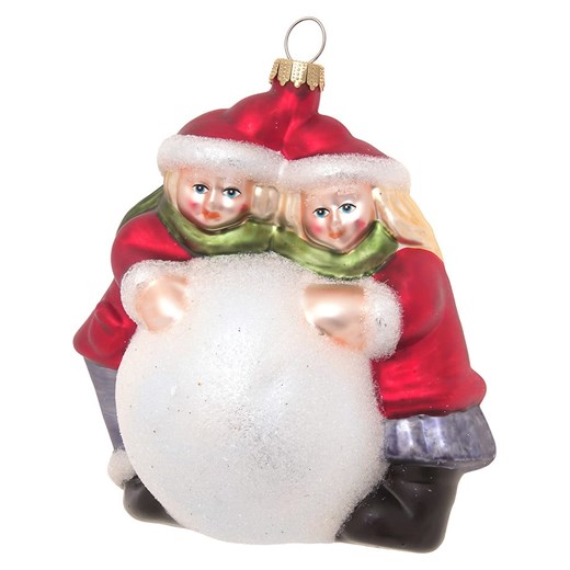 Krebs Glas Lauscha Bombka w kolorze biało-czerwonym - dł. 12 cm ze sklepu Limango Polska w kategorii Dekoracje bożonarodzeniowe - zdjęcie 184751788
