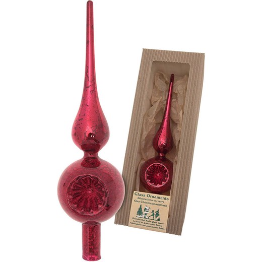Krebs Glas Lauscha Odblaskowy szpic w kolorze czerwonym na choinkę - wys. 23 cm ze sklepu Limango Polska w kategorii Dekoracje bożonarodzeniowe - zdjęcie 184751795