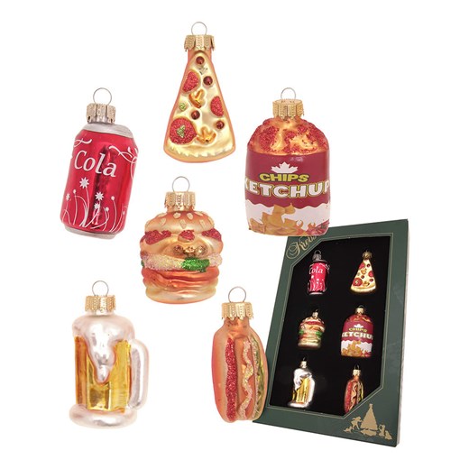 Krebs Glas Lauscha Ozdoby choinkowe (6 szt.) &quot;Mini Food&quot; ze wzorem - dł. 6 cm ze sklepu Limango Polska w kategorii Dekoracje bożonarodzeniowe - zdjęcie 184751825