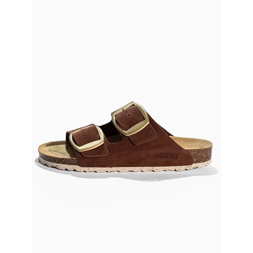 BACKSUN Skórzane klapki &quot;Londrina&quot; w kolorze jasnobrązowym 39 okazyjna cena Limango Polska