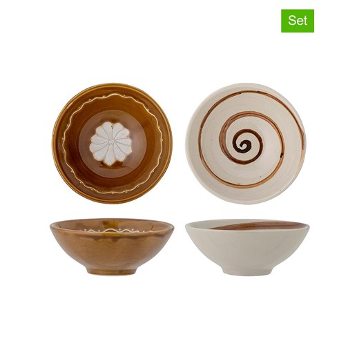 Bloomingville Miski (2 szt.) &quot;Heikki&quot; w kolorze biało-brązowym - Ø 12 cm ze sklepu Limango Polska w kategorii Miski - zdjęcie 184752256