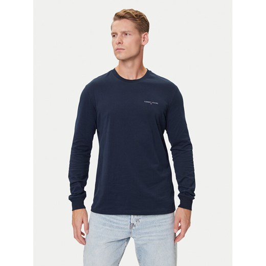 Tommy Jeans Longsleeve Chest Linear DM0DM21594 Granatowy Regular Fit ze sklepu MODIVO w kategorii T-shirty męskie - zdjęcie 184752948
