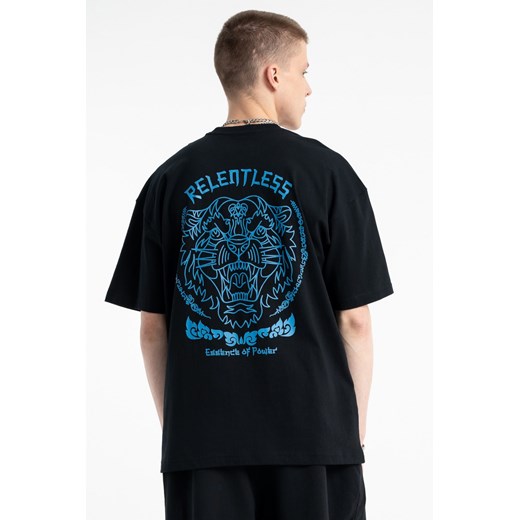 Czarny t-shirt z autorską grafiką z tyłu, rozmiar - 170, kolor - czarny ze sklepu REPORTER w kategorii T-shirty chłopięce - zdjęcie 184753805