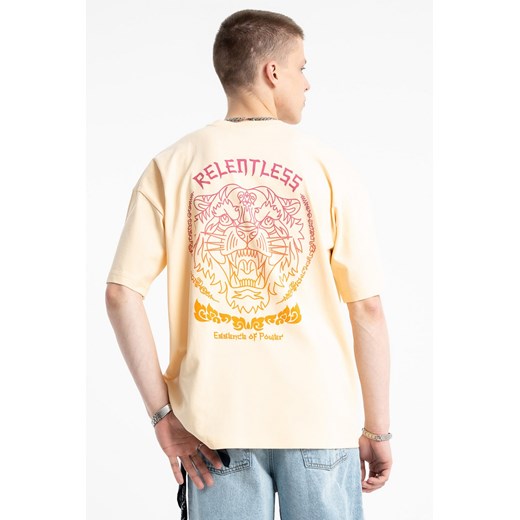 Żółty t-shirt z autorską grafiką z tyłu, rozmiar - 170, kolor - żółty ze sklepu REPORTER w kategorii T-shirty chłopięce - zdjęcie 184753808