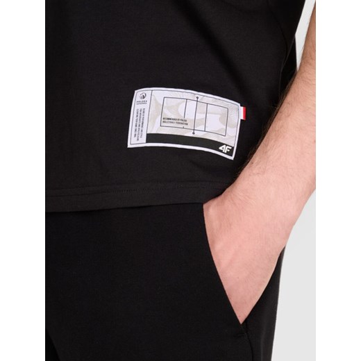 Męski t-shirt z nadrukiem 4F 4FRAW25TTSHM3319 - czarny M Sportstylestory.com