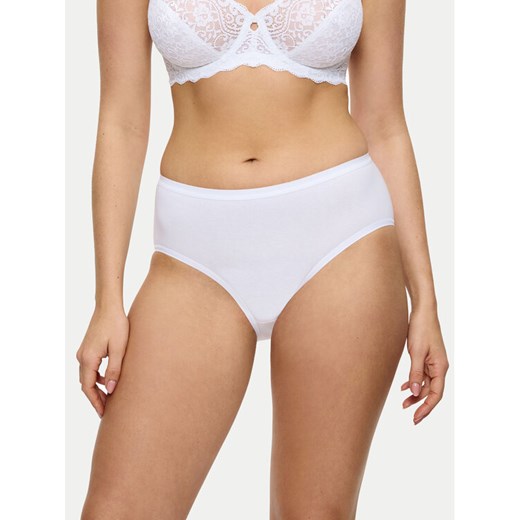 Triumph Figi klasyczne z wysokim stanem Sense Of Cotton 10224970 Biały ze sklepu MODIVO w kategorii Majtki damskie - zdjęcie 184754996