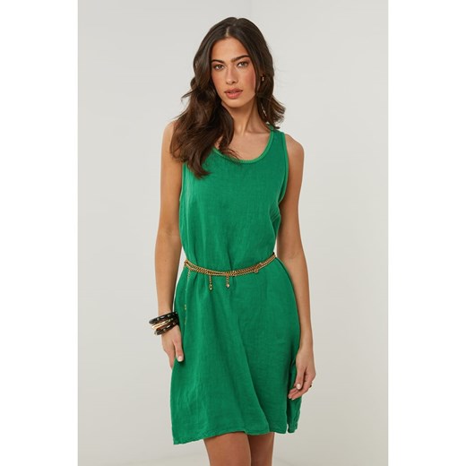 Le Monde du Lin Lniana sukienka w kolorze zielonym ze sklepu Limango Polska w kategorii Sukienki - zdjęcie 184757345
