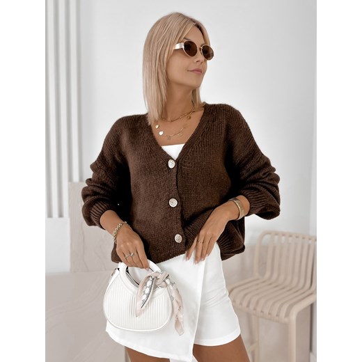 sweter lucia brązowy one size ze sklepu UBRA w kategorii Swetry damskie - zdjęcie 184757788