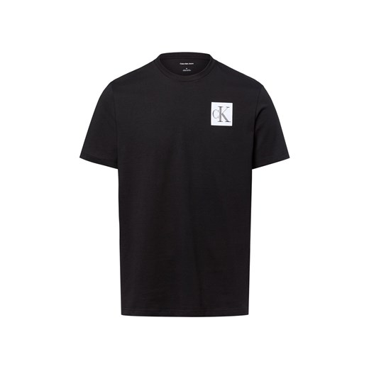 Calvin Klein Jeans Koszulka męska Mężczyźni Bawełna czarny jednolity ze sklepu vangraaf w kategorii T-shirty męskie - zdjęcie 184758919