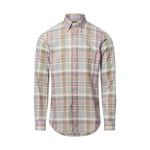 Polo Ralph Lauren Męska koszula w kratę Mężczyźni Modern Fit Bawełna seledynowy w kratkę ze sklepu vangraaf w kategorii Koszule męskie - zdjęcie 184758927