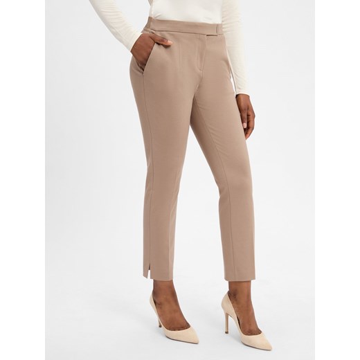 BOSS Damskie spodnie garniturowe - Tapria-Crop Kobiety wiskoza taupe jednolity 40 vangraaf