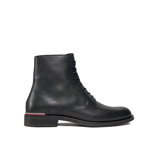 Kozaki Tommy Hilfiger Core Rwb Hilfiger Lth Lce Boot FM0FM05030 Czarny ze sklepu eobuwie.pl w kategorii Buty zimowe męskie - zdjęcie 184761309