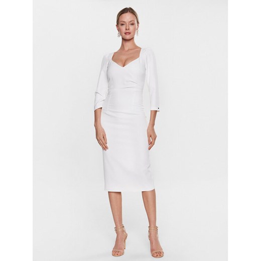 Nissa Sukienka codzienna RZ13994 Biały Slim Fit ze sklepu MODIVO w kategorii Sukienki - zdjęcie 184761929