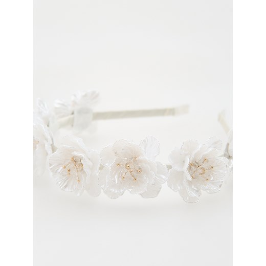 Reserved - Opaska do włosów w kwiaty - biały Reserved ONE SIZE Reserved promocyjna cena