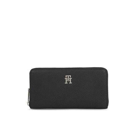 Duży Portfel Damski Tommy Hilfiger Th Emblem Large Za AW0AW15181 Czarny ze sklepu eobuwie.pl w kategorii Portfele damskie - zdjęcie 184765146