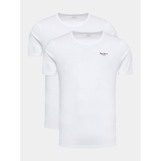 Pepe Jeans Komplet 2 t-shirtów Pepe Tshirt 2P PMU10976 Biały Regular Fit ze sklepu MODIVO w kategorii T-shirty męskie - zdjęcie 184765469