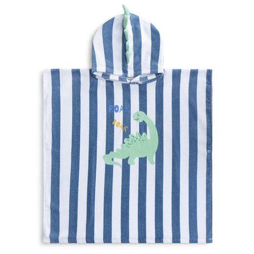 Swim Essentials Ponczo &quot;Dino&quot; w kolorze biało-niebieskim- 65 x 65 cm ze sklepu Limango Polska w kategorii Ręczniki dla dzieci - zdjęcie 184766268