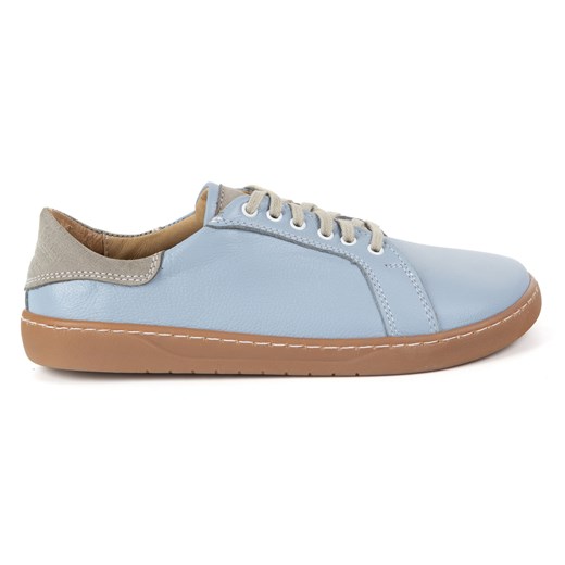 Aura: Jasnoniebieskie Damskie Buty Barefoot | Casualowe Sneakersy Skórzane, Szeroki Toe Box ze sklepu butyolivier w kategorii Półbuty damskie - zdjęcie 184767056